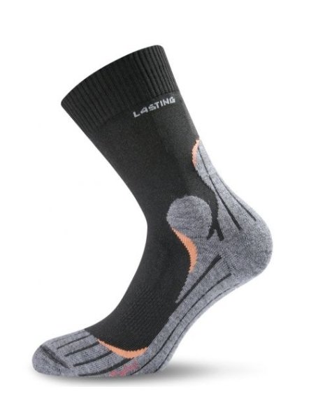 Lasting TWW ponožky, černá/šedá/oranžová, XL